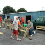 Building benches for Manitowoc County Fair