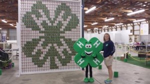 Clover made of canned goods