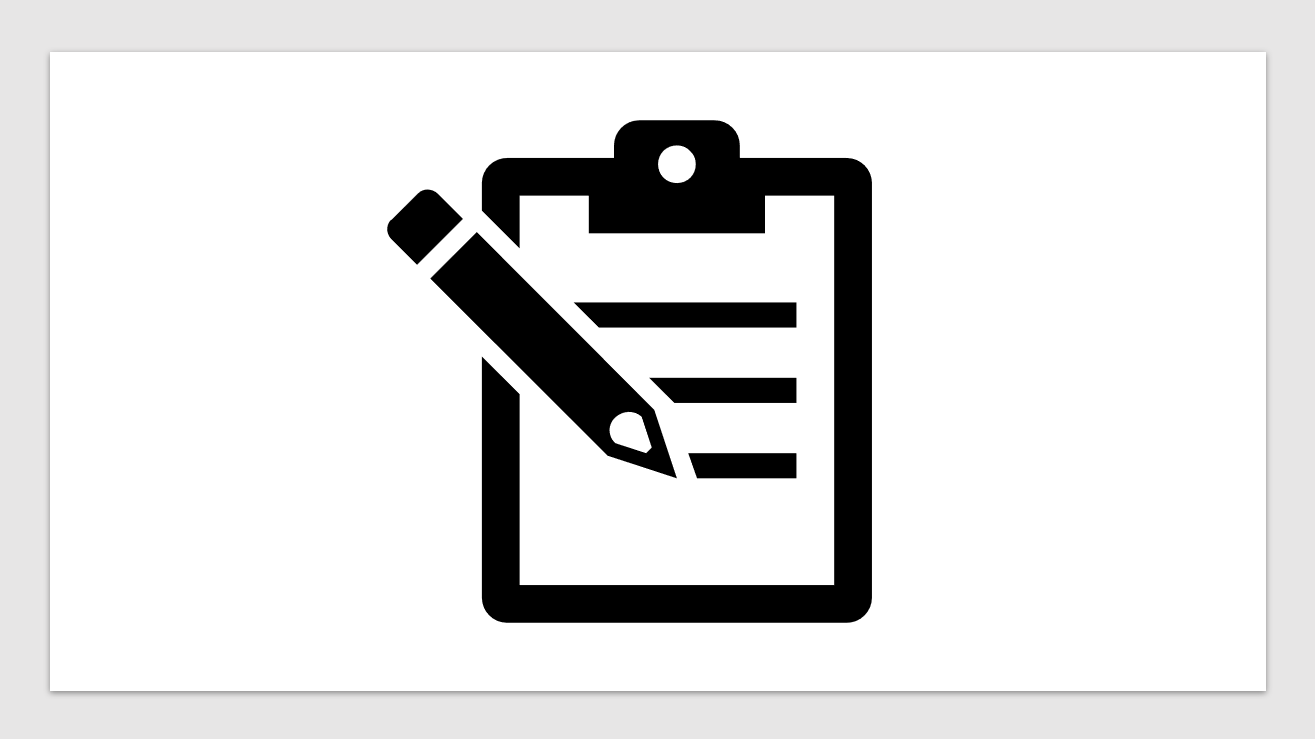 icon of a clipboard checklist with pencil for interpreter evaluation