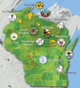 Map of Native American Tribes in Wisconsin