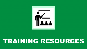 training resources header and link to training resources page