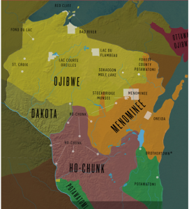 map showing Wisconsin's native lands